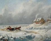 Cornelius Krieghoff, Ice Road, Near Quebec